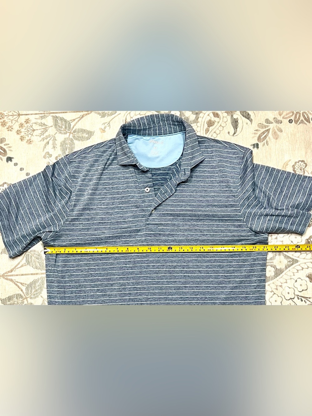 JOHNNIE-O Men's Newton Striped Prep-Formance Polo Lake Blue Stripes Medium - Picture 4 of 8